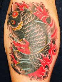 Golden Fish Tattoo Design