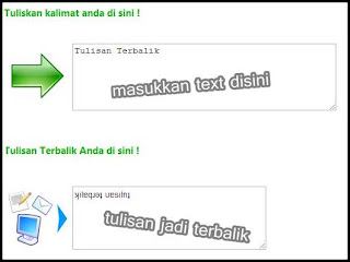 membuat tulisan terbalik