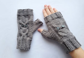  handmade owl cable knit fingerless gloves by cocococoa on etsy