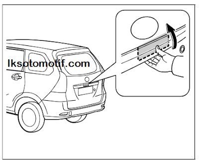 membuka pintu bagasi belakang