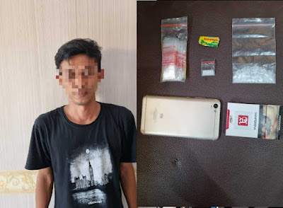 Seorang Laki-laki inisial AA (34 thn), Wiraswasta, Warga Kecamatan Cibadak Kabupaten Lebak diamankan Sat Resnarkoba Polres Lebak berikut barang buktinya