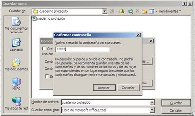 cuadernos Excel con contraseña