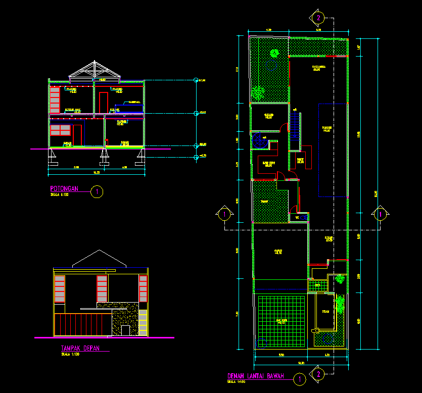Desain Rumah  Minimalis 2  Lantai  Autocad  Foto Desain 