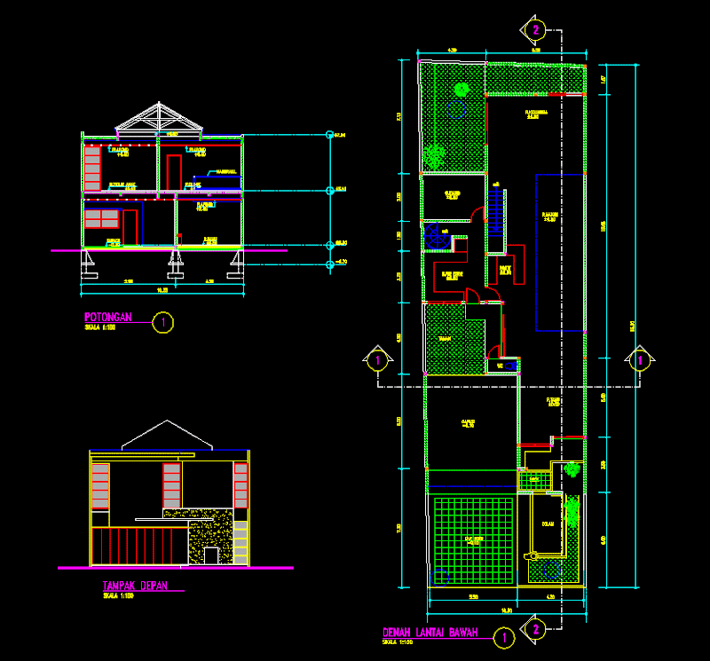 Top Konsep 20 Denah Rumah Lantai 2 Autocad