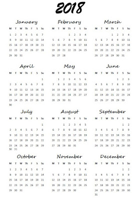 2018 Year At-A-Glance free printable calendar (english & greek version) | Ioanna's Notebook