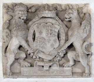 Royal coat of arms from Sandsfoot Castle in All Saints Church, Wyke Regis