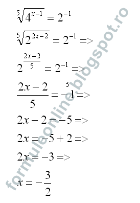 ecuatii exponentiale rezolvate