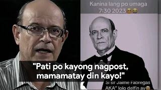 Jaime Fabregas, pinalagan ang gumawa ng fake news na siya'y pumanaw na: "Mamamatay din kayo!"