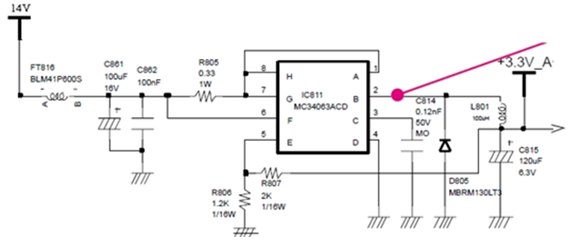 Mạch ổn áp nguồn 3,3V cấp cho CPU.