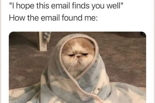 Hope this email finds you well vs how the email found me