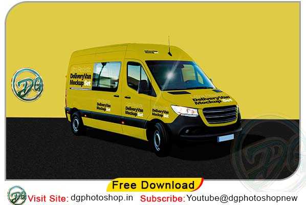 Free Ultra Realistic Delivery Van PSD Mockup Pack