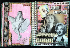 Marilyn Monroe Magazine People Mixed Media art journal pages
