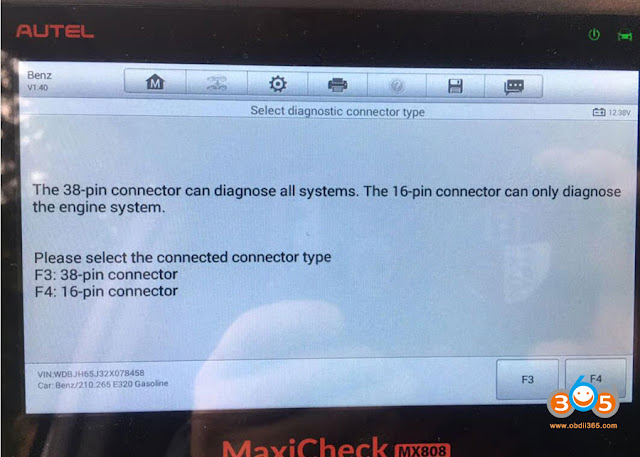 Autel MX808 Review on Mercedes W210 38-Pin 2