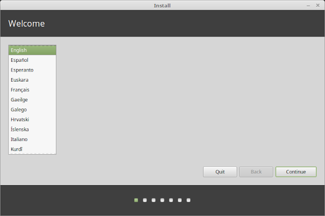 Linux Mint - installer language