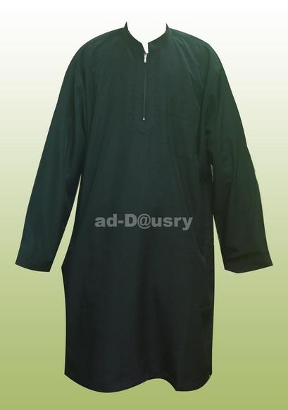 Gamis Sanwos Zipper Hitam