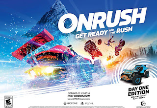 Official cover of the video game Onrush 2018 is an arcade-style vehicular combat game.