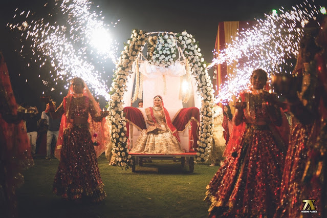 Bridal Entry in a Carriage-Like Palki that is Decked with Bells