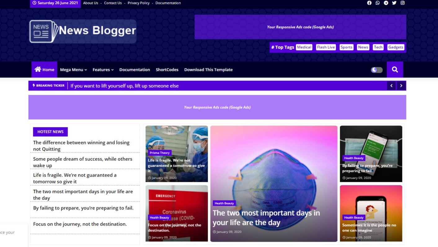 News Blogger  Template