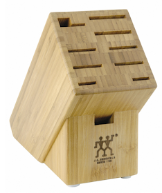 bamboo knife block with horizontal slots