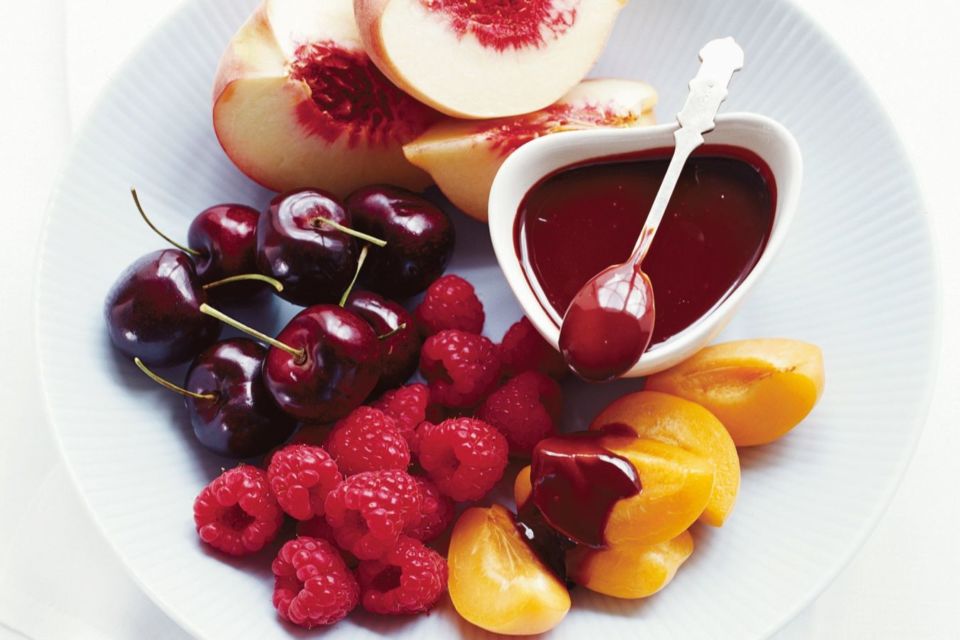 Plum with chocolate. Image from www.taste.com.au