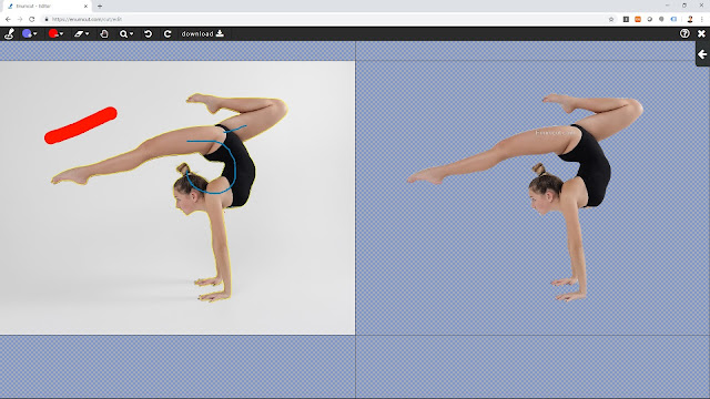 [ Enumcut ] Sports (woman gymnast) Photo - Remove Background From Image  (Example)