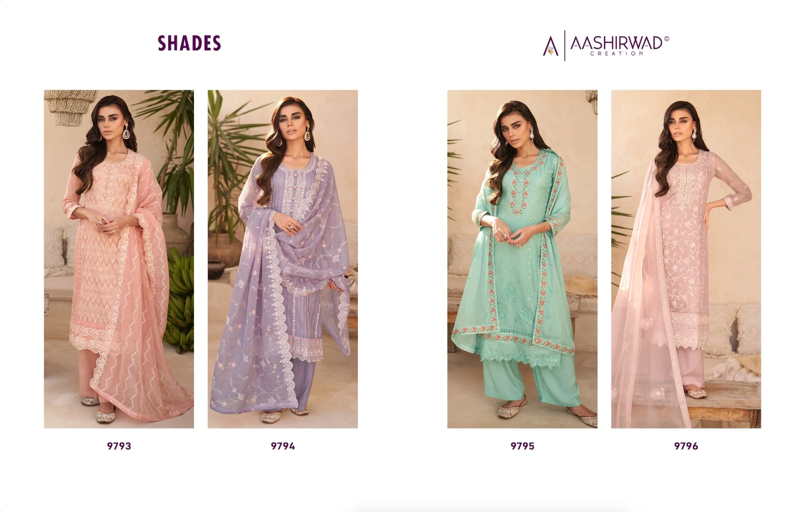 Shades Aashirwad Creation Organza With Work Pant Style Suits
