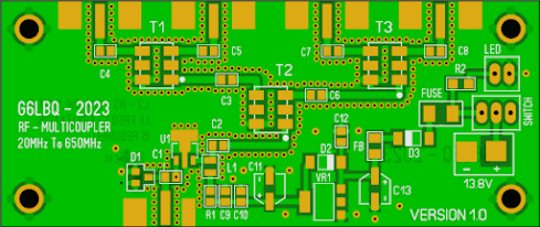 G6LBQ RF Multicoupler PCB CAD Image