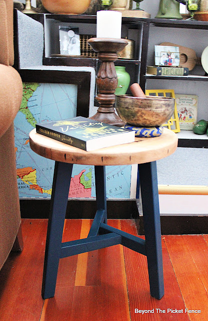 Thrift Store Stool Makeover and Thrifted Comfy Chair