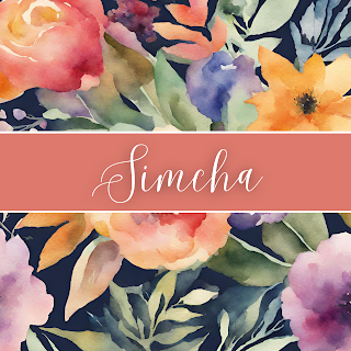 Free Simcha Greeting Card Printable - Floral Calligraphy - Square