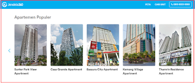 Apartemen Jakarta Barat, Apartemen Jakarta Utara, Apartemen Jakarta Pusat, Apartemen Jakarta Timur, dan Apartemen Jakarta Selatan.