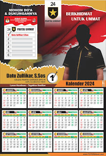 Desain Kalender Caleg Partai Ummat Pemilu 2024 PSD