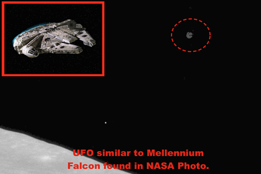 Foto Tua NASA Di Bulan Memperlihatkan Objek Mirip Millennium Falcon