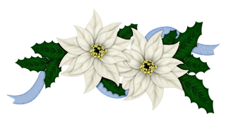 Flores del Clipart Navidad en Tonos Azules.