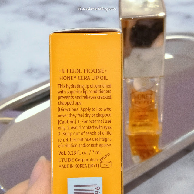 soulmatehyeon; Etude House Honey Cera Lip Oil