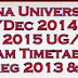 ANNA UNIVERSITY NOV/DEC 2014 & JAN 2015
PRACTICAL EXAM TIMETABLE: