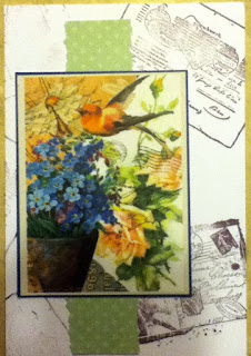 Collage paper with postcard stamps