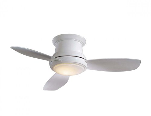 Minka-Aire F519-WH 52-inch Concept II Flush Mount Ceiling Fan, White with White Blades