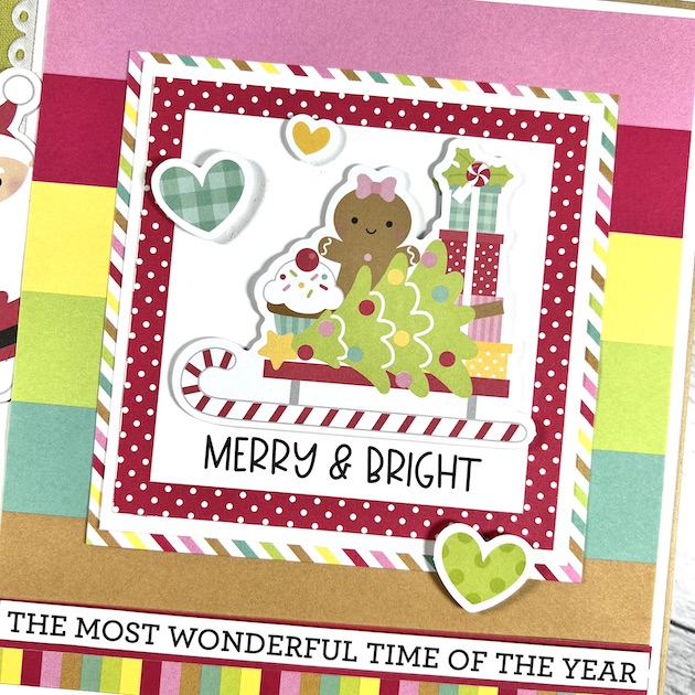 Christmas Scrapbook Mini Album made with the Doodlebug Design Gingerbread Kisses Collection