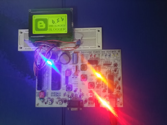 ATMega32 Simple Graphical LCD Interfacing Using A 128x64 GLCD