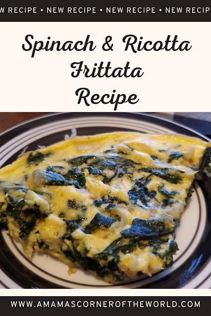 Pinnable Image for a spinach and ricotta frittata recipe