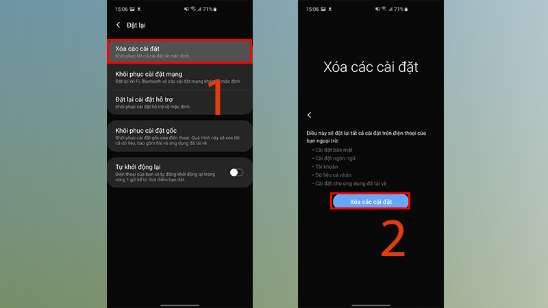 Đặt lại cài đặt của máy (không mất dữ liệu) trên Android