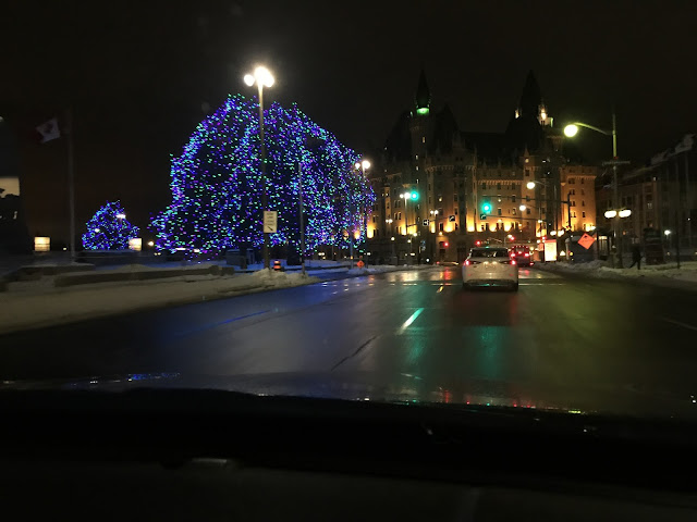 Christmas Lights in Ottawa -- driving home after the Knox concert