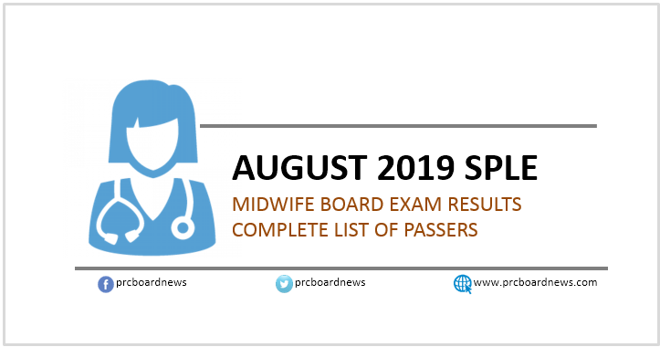 SPLE Result: August 2019 Midwife board exam list of passers (Middle East)