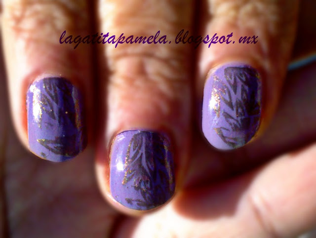 purple and gold nails