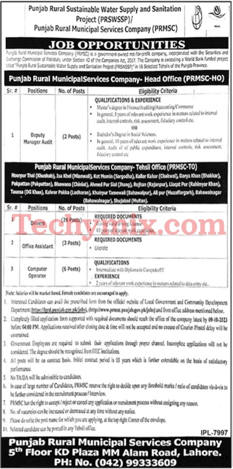 Punjab's Premier Employment Opportunities Government Job Advertisement October 2023 -Techymix