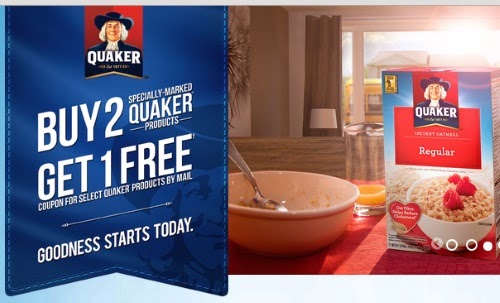 Quaker Buy 2 Get 1 Free Product Coupon Rebate