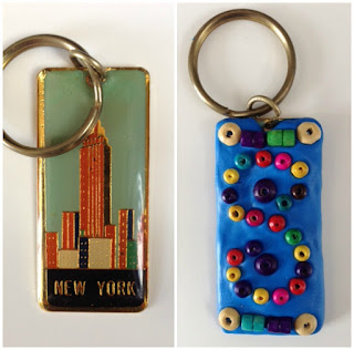 Keyring beaded upcycle using Sugru craft