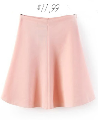  Pink High Waist Ruffle Skirt