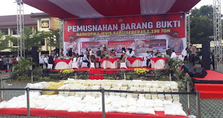 Polda Jabar Musnahankan 1.196 Ton  Barang Bukti Narkotika Jenis Sabu Jaringan Internasional 