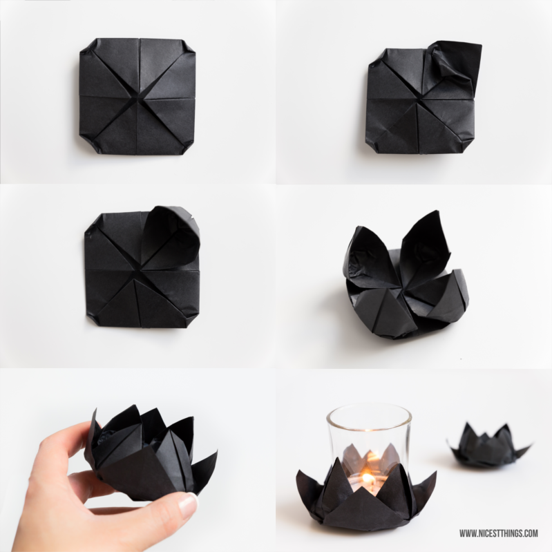 Origami Lotus Blüte Diy Teelichthalter Und Yoga Meditation